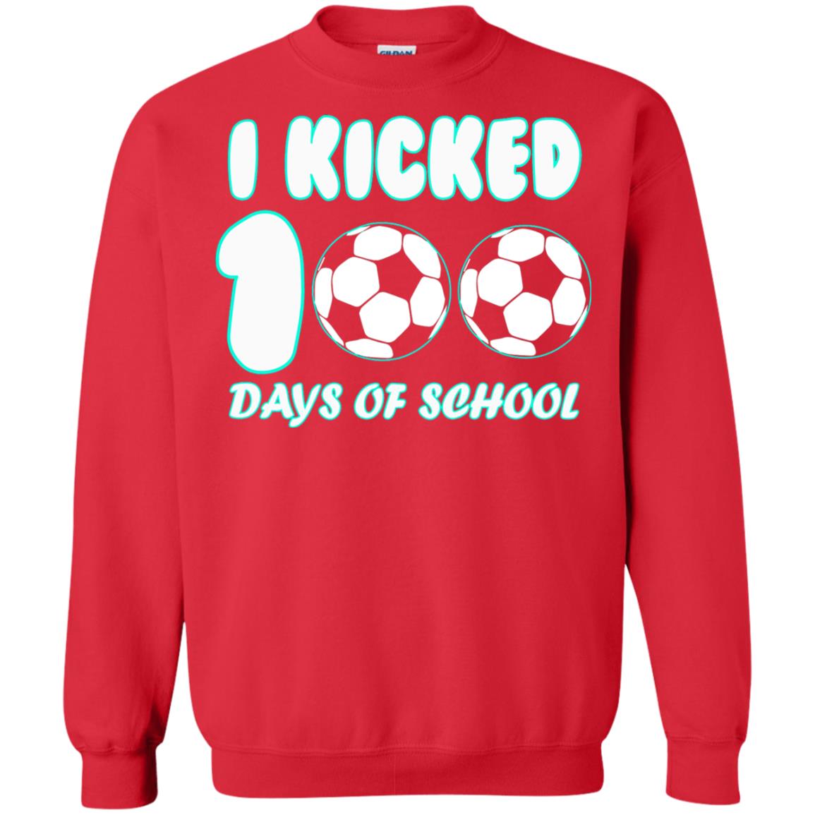 Soccer Lover T-shirt I Kicked 100 Days Of School Red