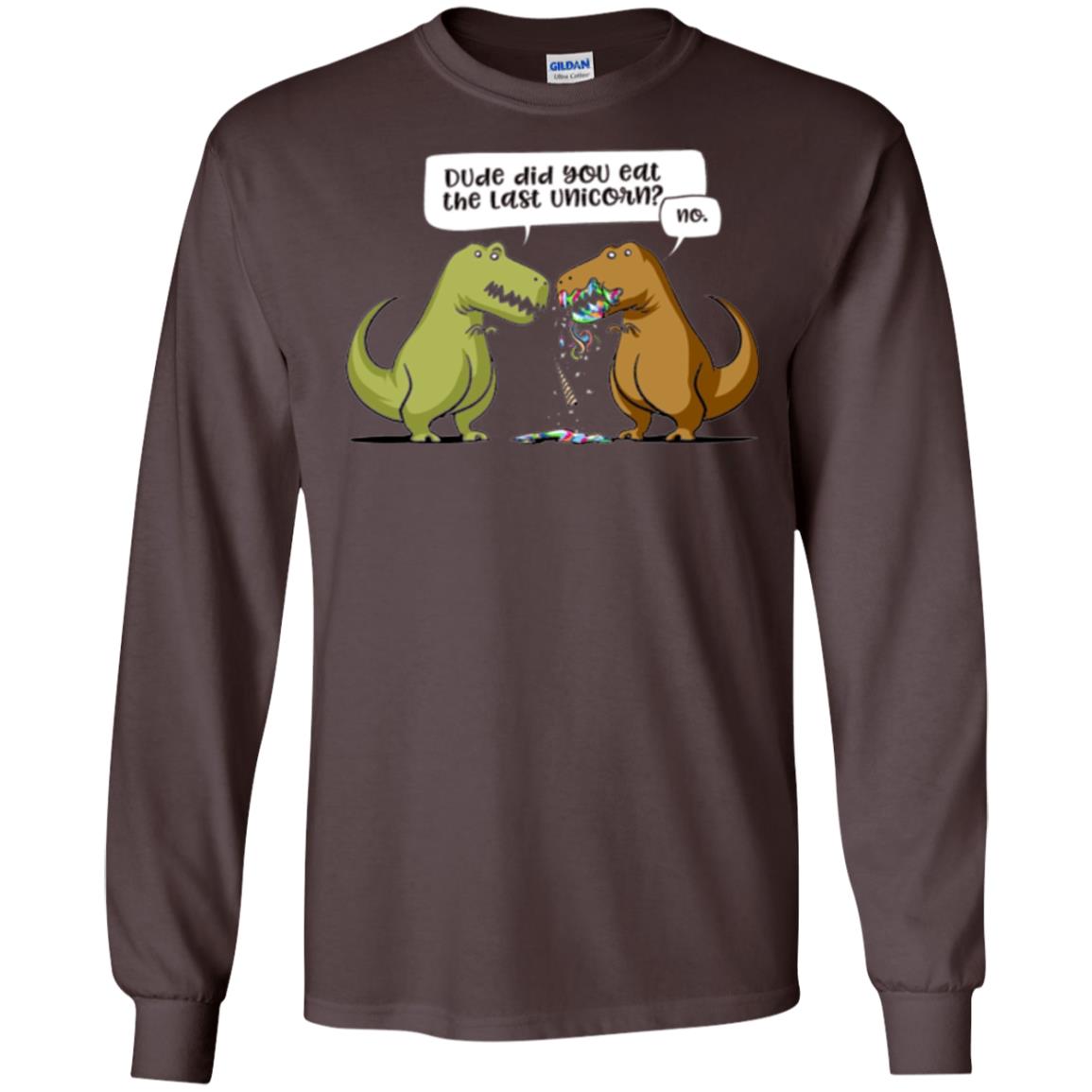 Dinosaur T-shirt Dude Did You Eat The Last Unicorn Dark Chocolate