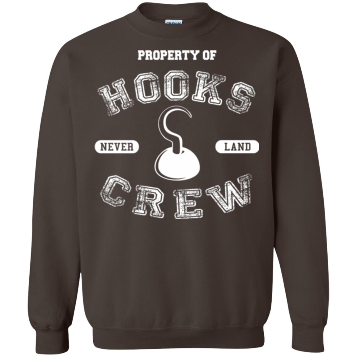 Property Of Captain Hooks Crew Funny Pirate T-shirt Dark Chocolate