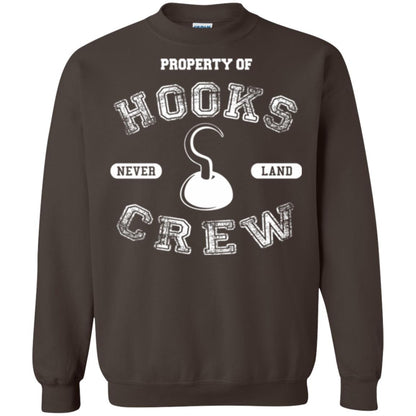 Property Of Captain Hooks Crew Funny Pirate T-shirt Dark Chocolate