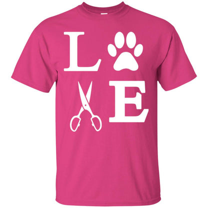 Love Dogs Dog Groomer Paw Dog Lover T-shirt Heliconia