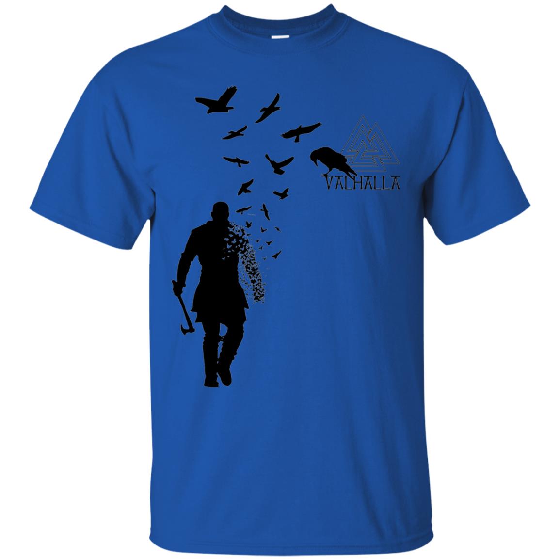 Vikings Axe Ragnar Lothbrok Flock Of Ravens Valhalla Symbol T-shirt Royal