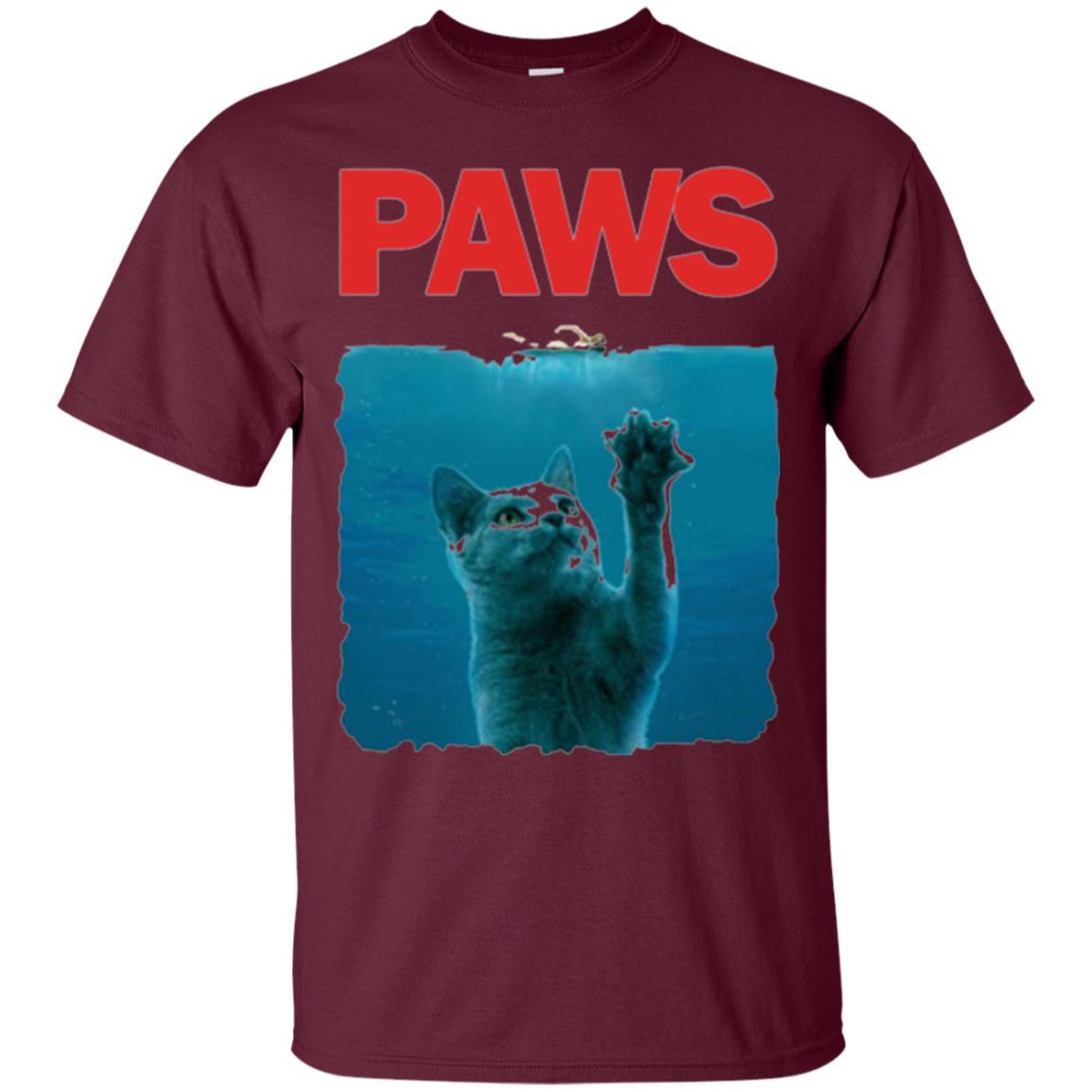 Cat Lover T-shirt Paws Kitten Meow Parody Maroon