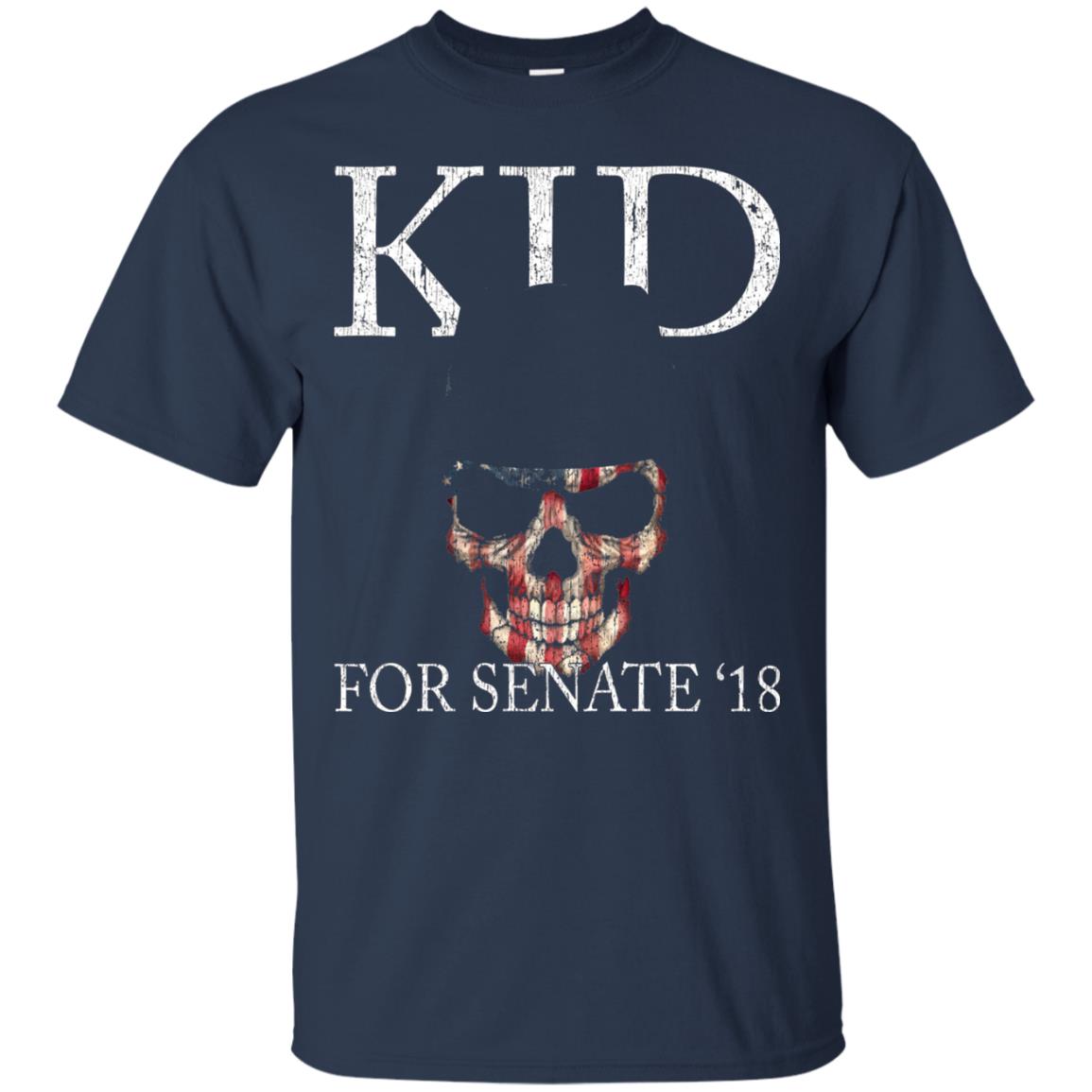 Kid For Senate 2018 Skull Flag And Fedora Rock It T-shirt Navy