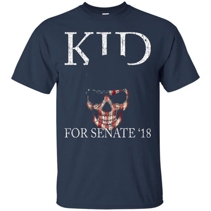 Kid For Senate 2018 Skull Flag And Fedora Rock It T-shirt Navy