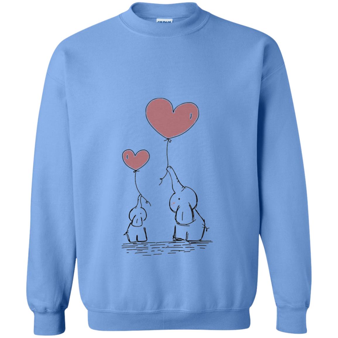 Elephants Mom Heart Balloons Family Shirt Carolina Blue