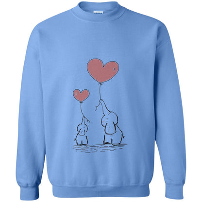 Elephants Mom Heart Balloons Family Shirt Carolina Blue