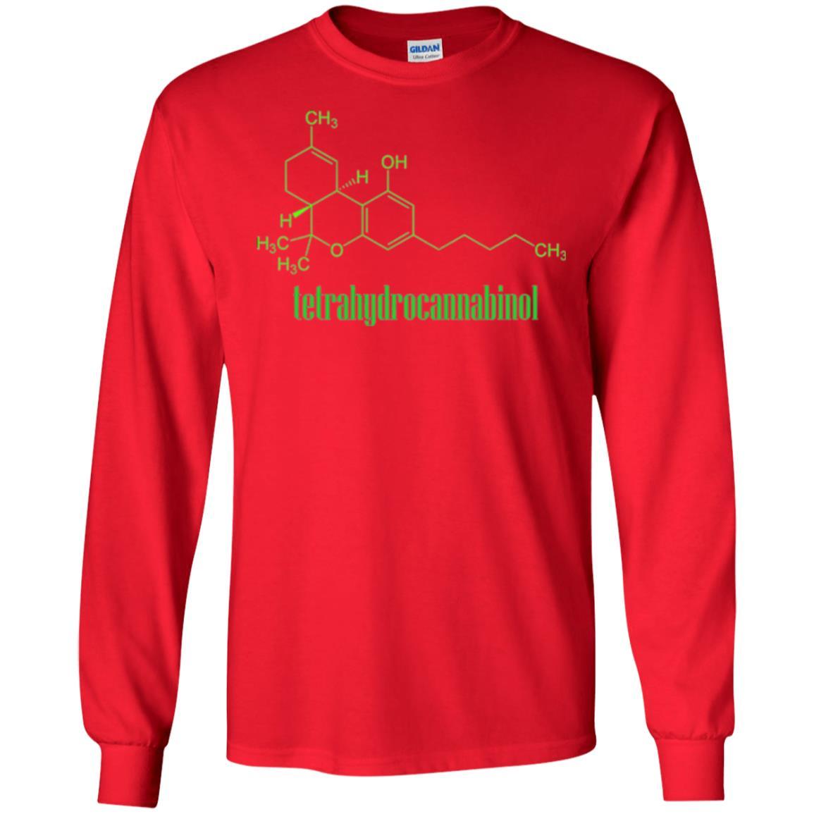 Canabis Molecule T-shirt Tetrahydrocannabinol Thc Red