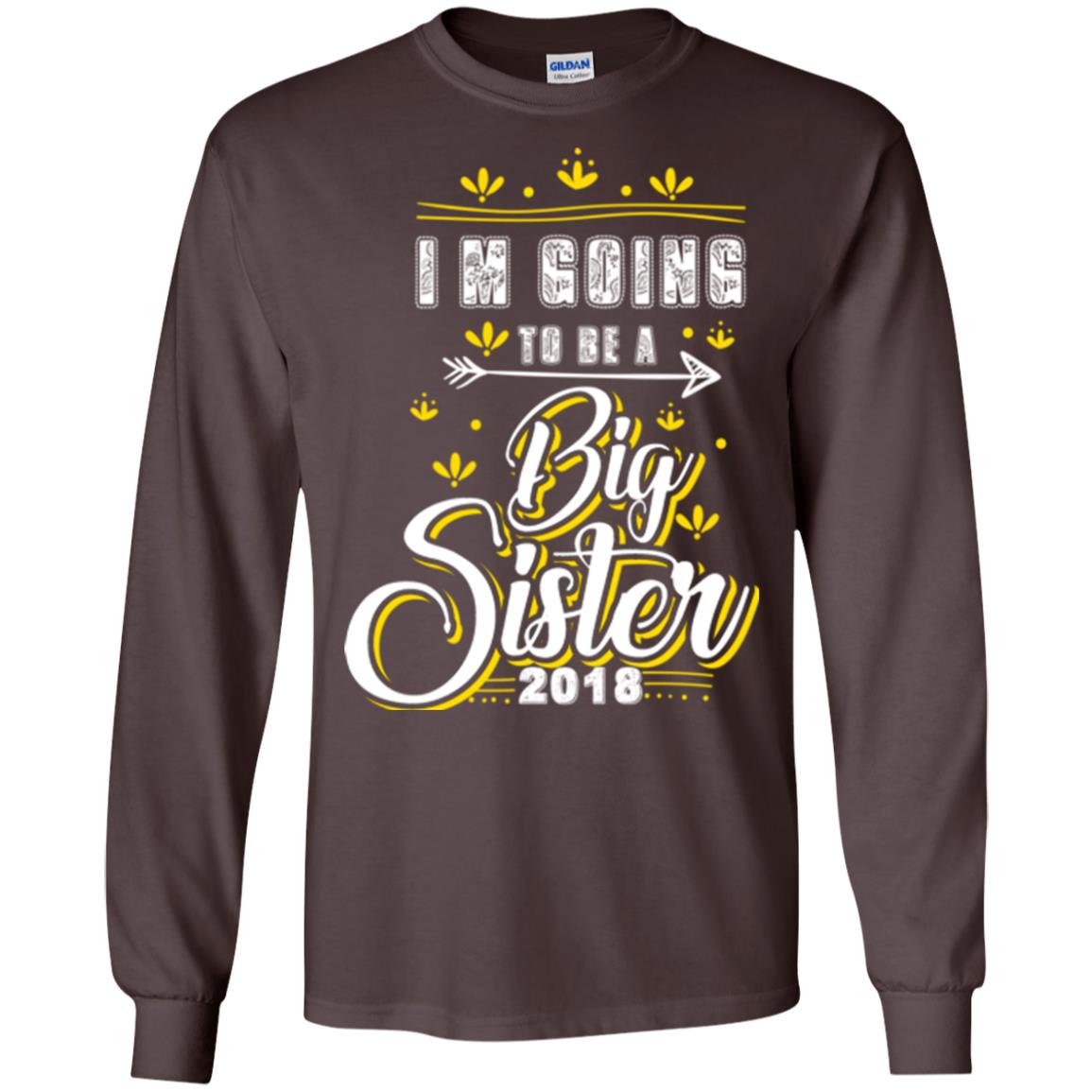 Family T-shirt I'm Going To Be A Big Sister 2018 Dark Chocolate