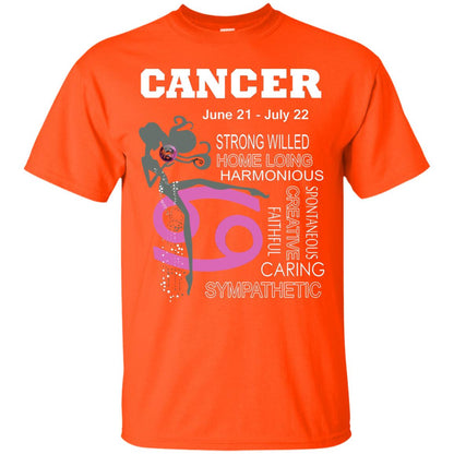 Cancer Strong Willed Home Loing Harmonious Faithful Creative Spontaneous Caring Sympathetic Orange