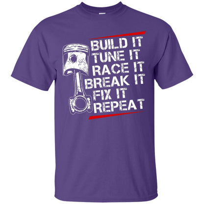 Build It Tune It Race It Break It Fix It Repeat Racecar Steps T-shirt Purple