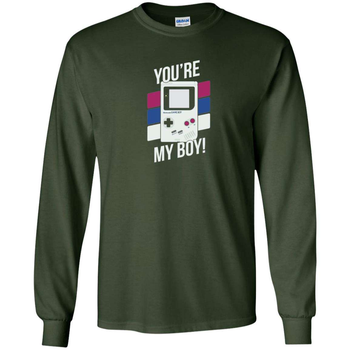 You_re My Boy Stripe Graphic Game Shirt For Boy Forest Green