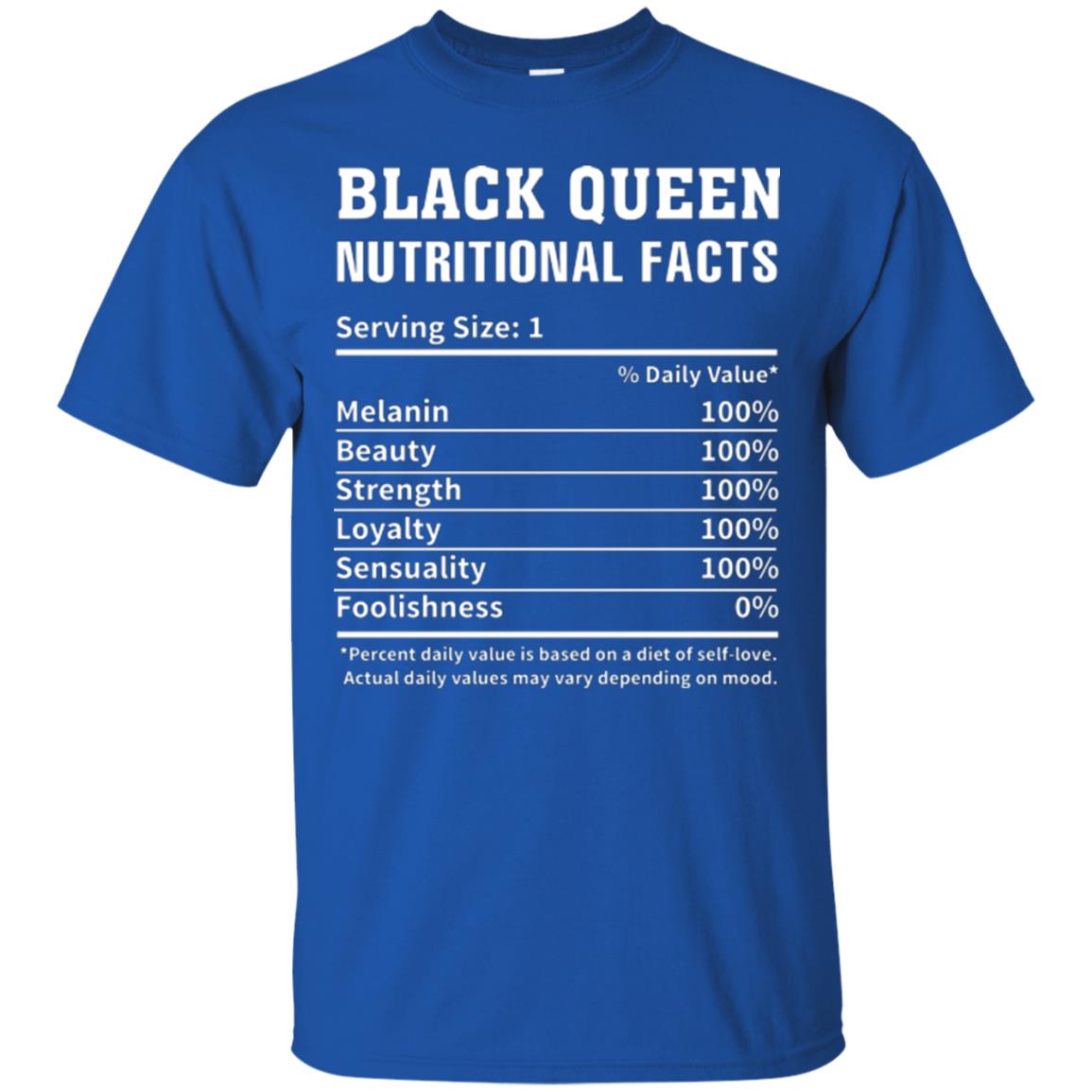 Nubian T-shirt Black Queen Nutritional Facts Royal