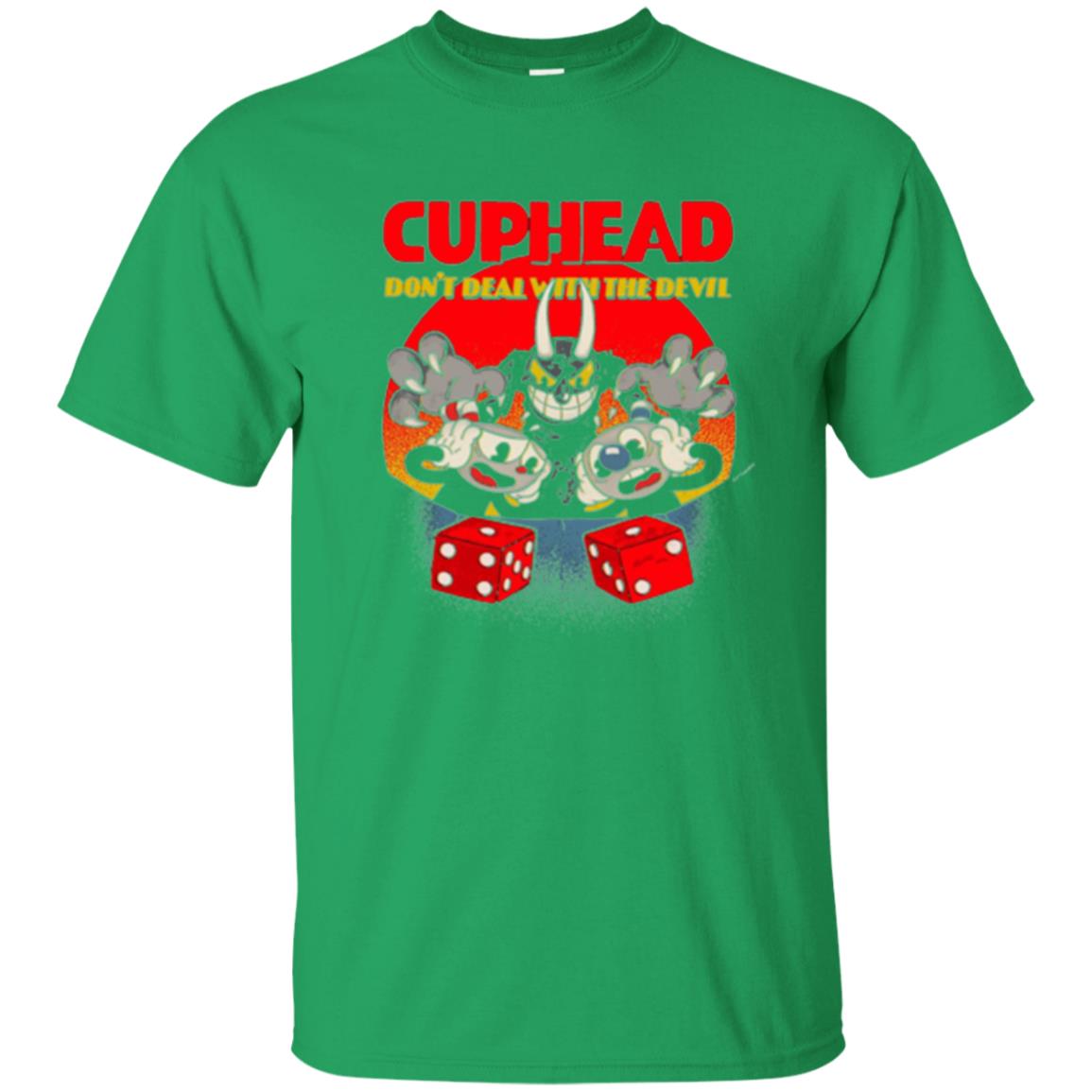 Gamer T-shirt Cuphead Don_t Deal With The Devil Irish Green