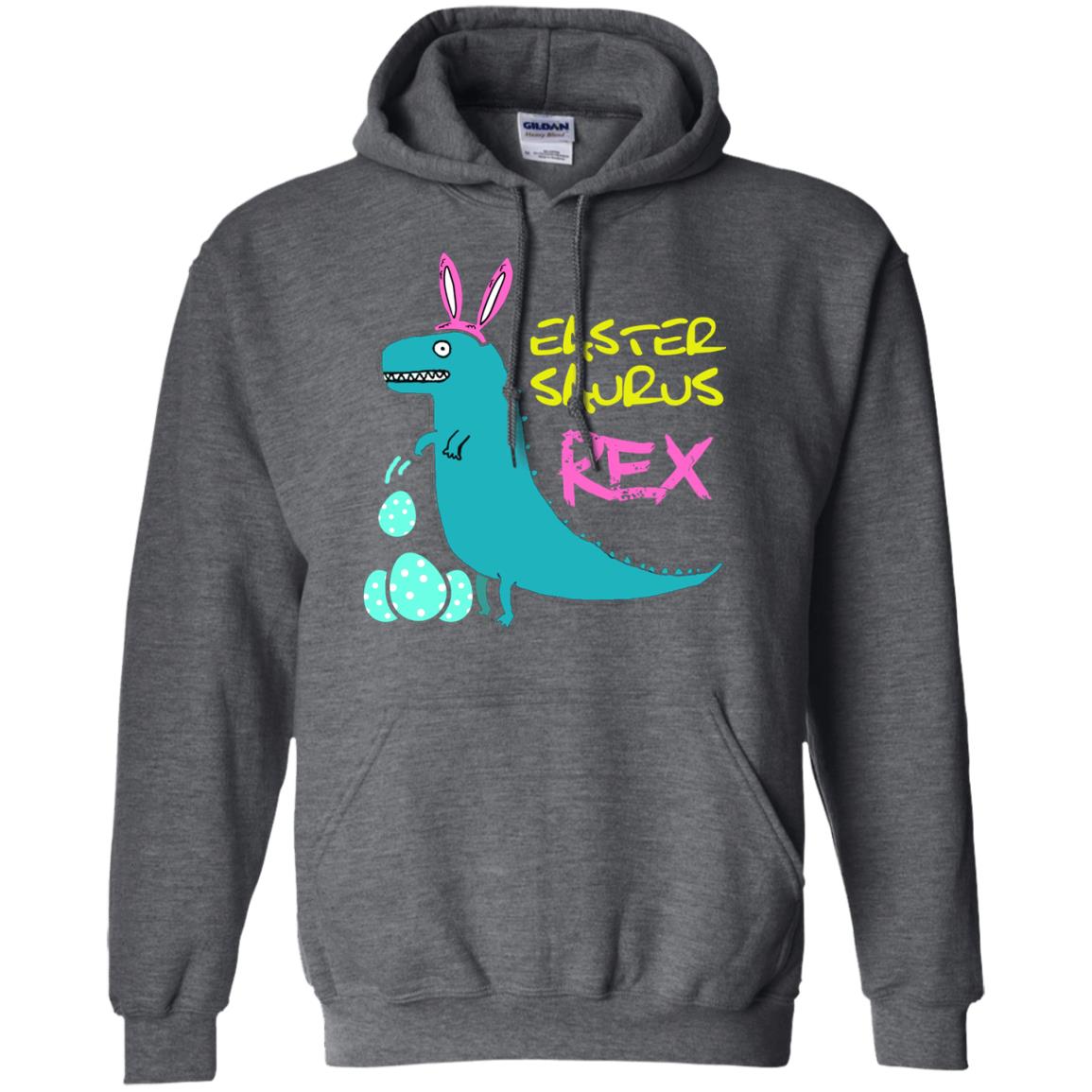 Easter Saurus Trex Bunny Dinosaur T-shirt Dark Heather