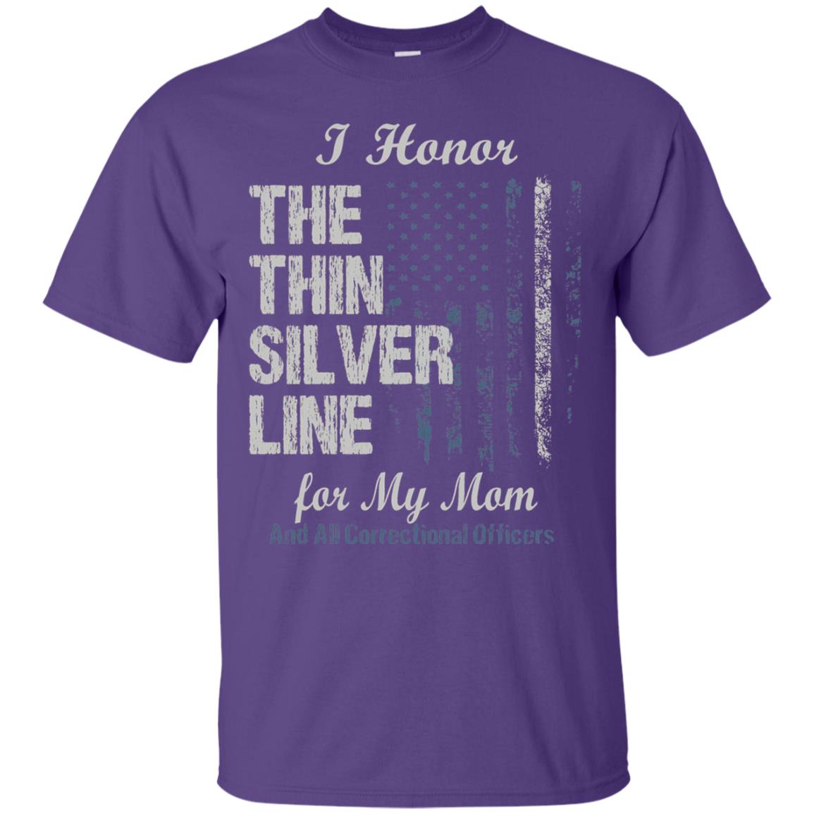 I Hornor The Thin Silver Line For My Mom And All Correctional Officers Shirt Purple