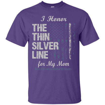 I Hornor The Thin Silver Line For My Mom And All Correctional Officers Shirt Purple