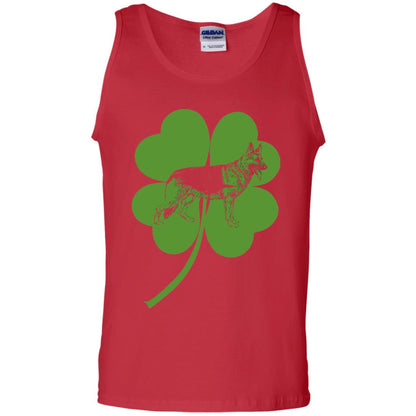 German Shepherd Shamrock St. Patrick_s Day T-shirt Red