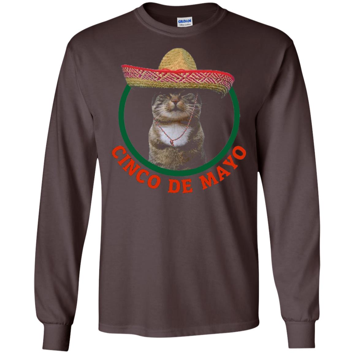 Cinco De Mayo Kitty Cat Funny Cute Meow Sombrero T-shirt Dark Chocolate