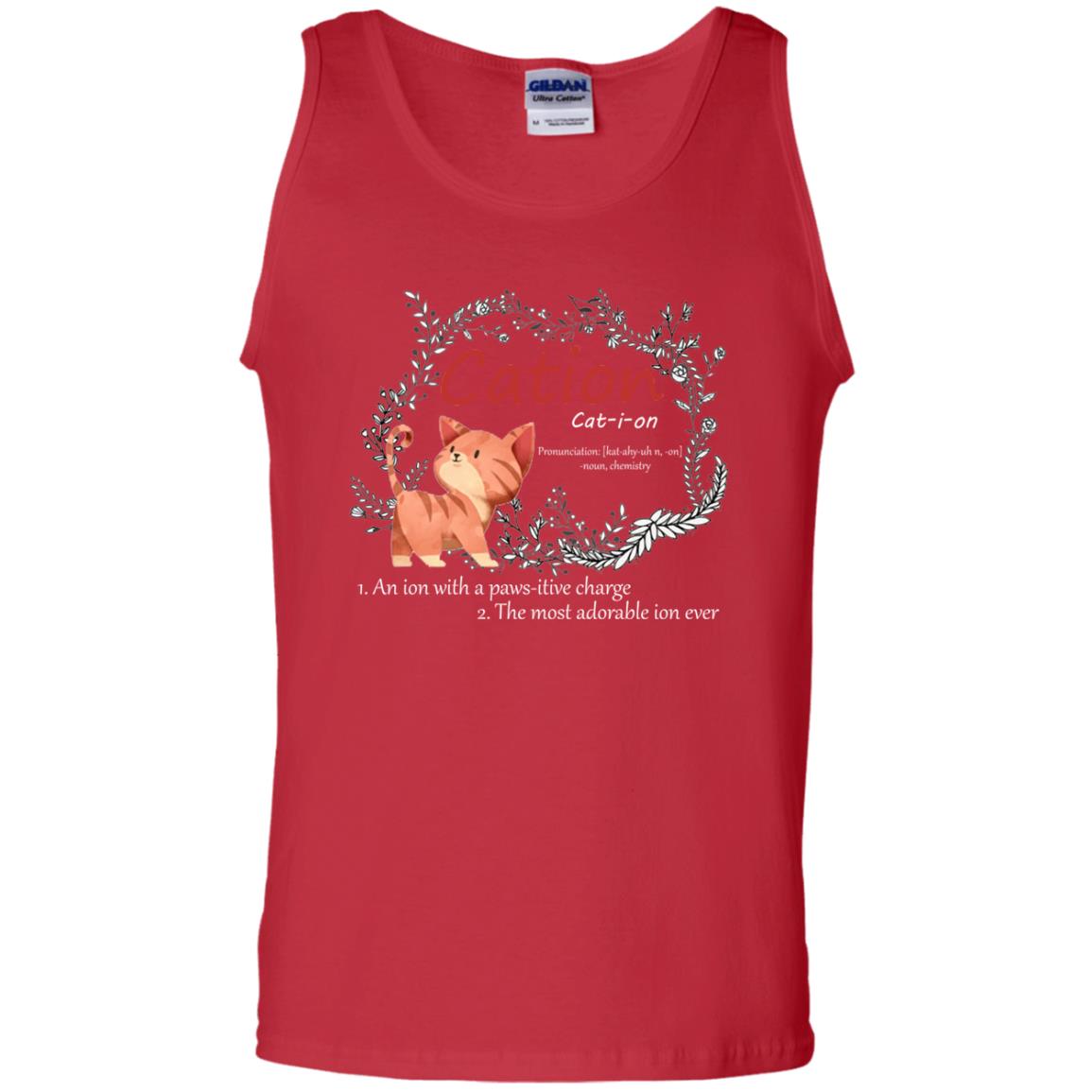 Cation An Ion With A Paws-itive Charge The Most Adorable Ion Ever Positive Thinking Day Shirt Red