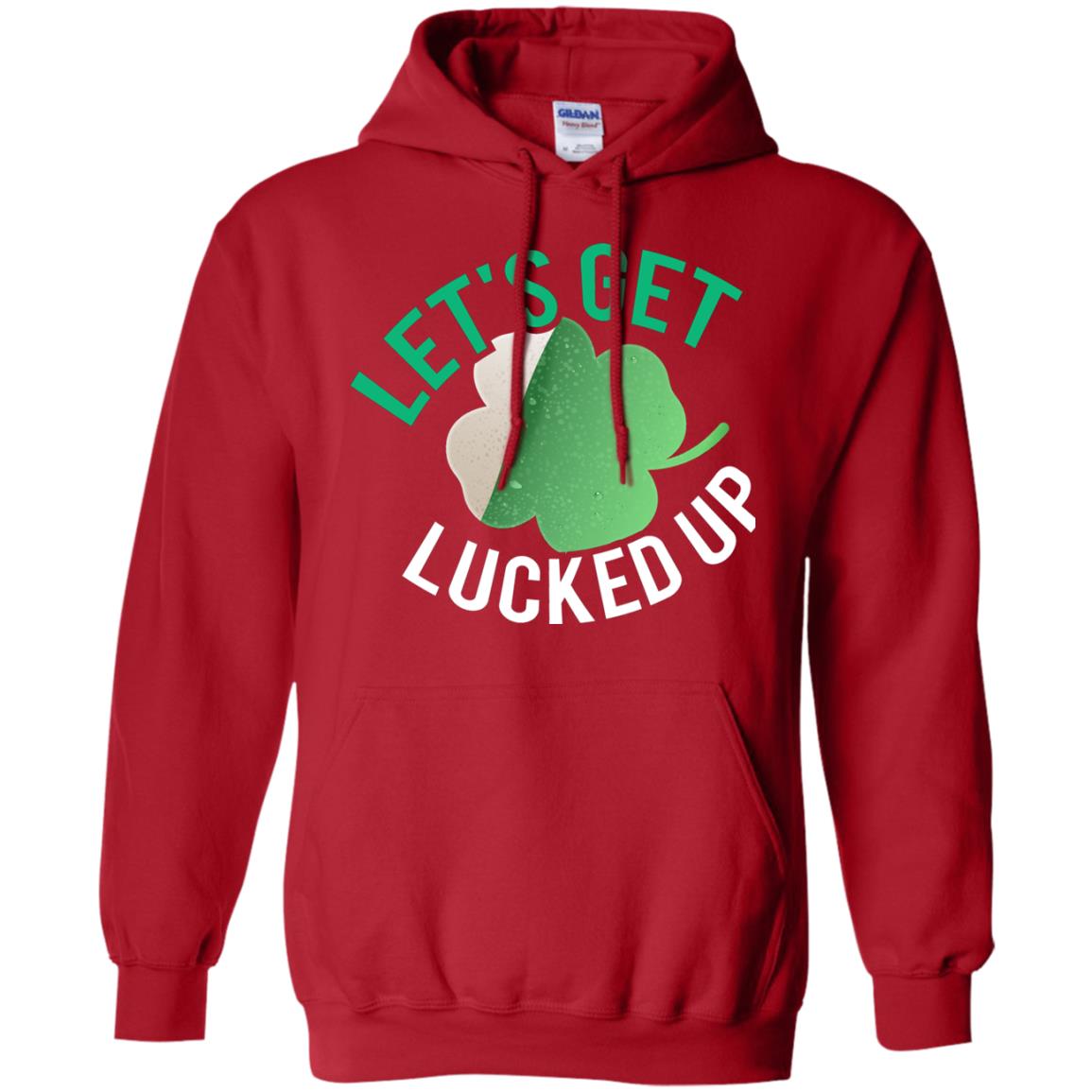 Let's Get Lucked Up Shamrocks Saint Patrick's Day T-shirt Red