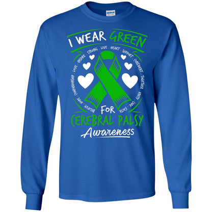 Cerebral Palsy Awareness T-shirt I Wear Green Royal