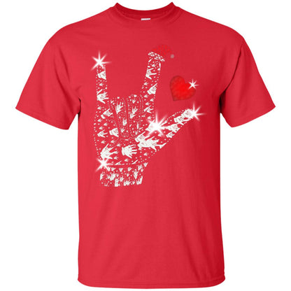Rocknroll Sign Hand With Santa Claus Hat X-mas Shirt For Rock Music Lovers Red