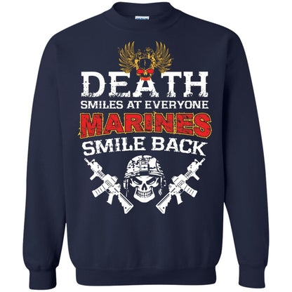 Death Smiles At Everyone Marines Smile Back Shirt Navy