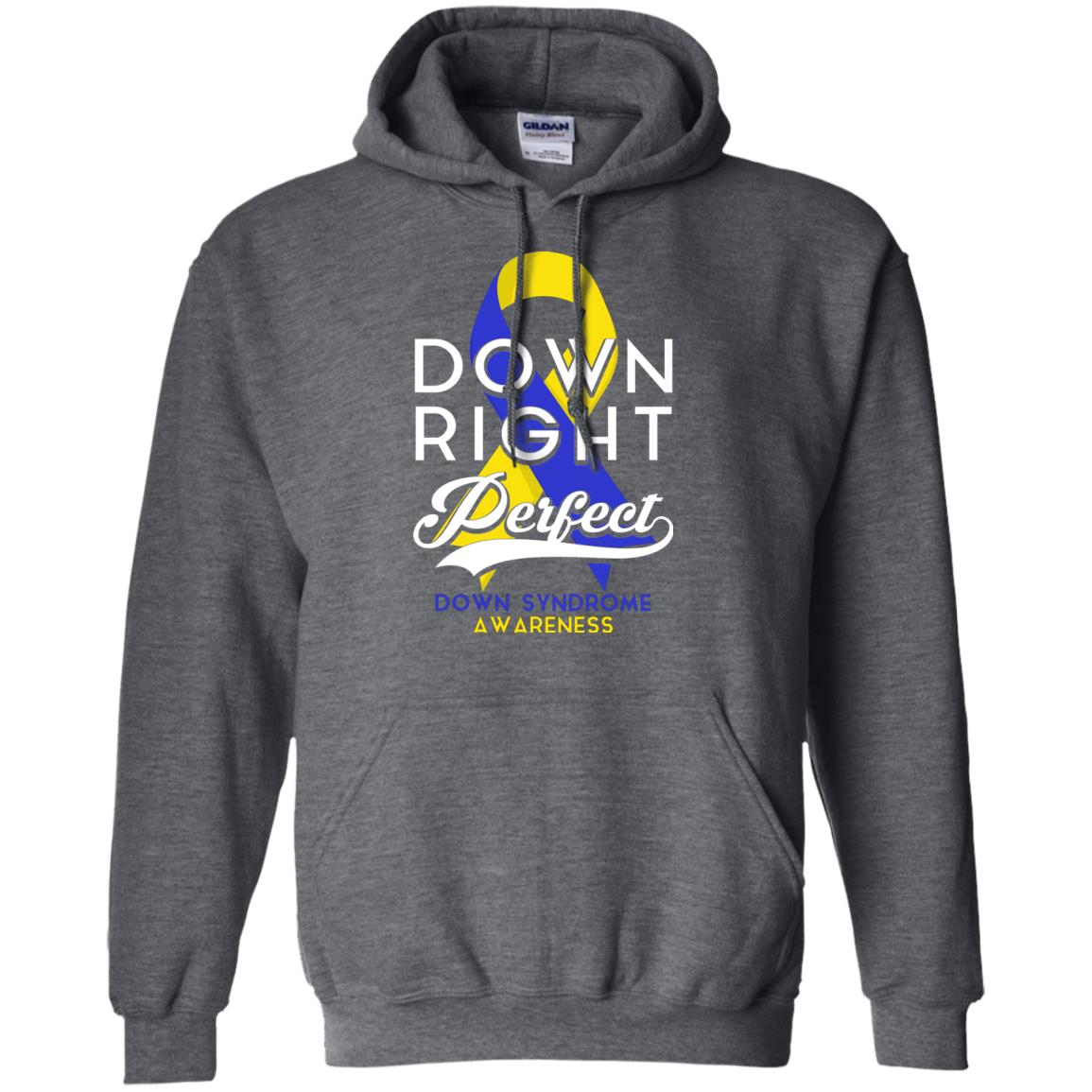 Down Right Perfect Down Syndrome Awareness T-shirt Dark Heather
