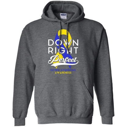Down Right Perfect Down Syndrome Awareness T-shirt Dark Heather