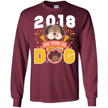 Funny Chinese New Year T-shirt 2018 The Year Of Dog Maroon