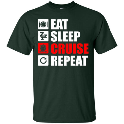 Eat Sleep Cruise Repeat Summer Vacation T-shirt Forest