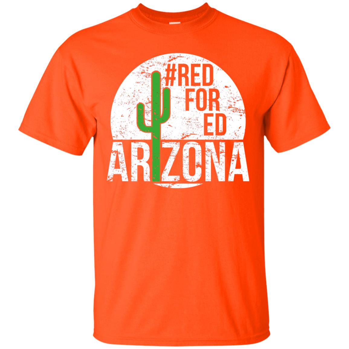 Vintage Red For Ed Arizona Teacher Protest T-shirt Orange