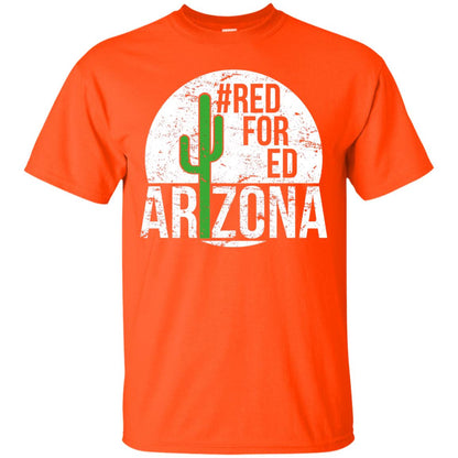Vintage Red For Ed Arizona Teacher Protest T-shirt Orange