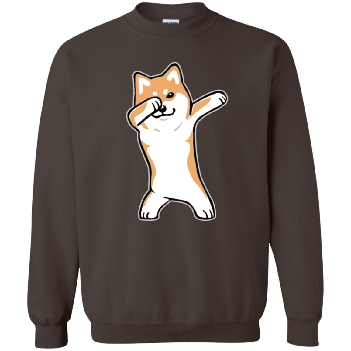 Dog Lover T-shirt Dabbing Shiba Inu Doge Dark Chocolate