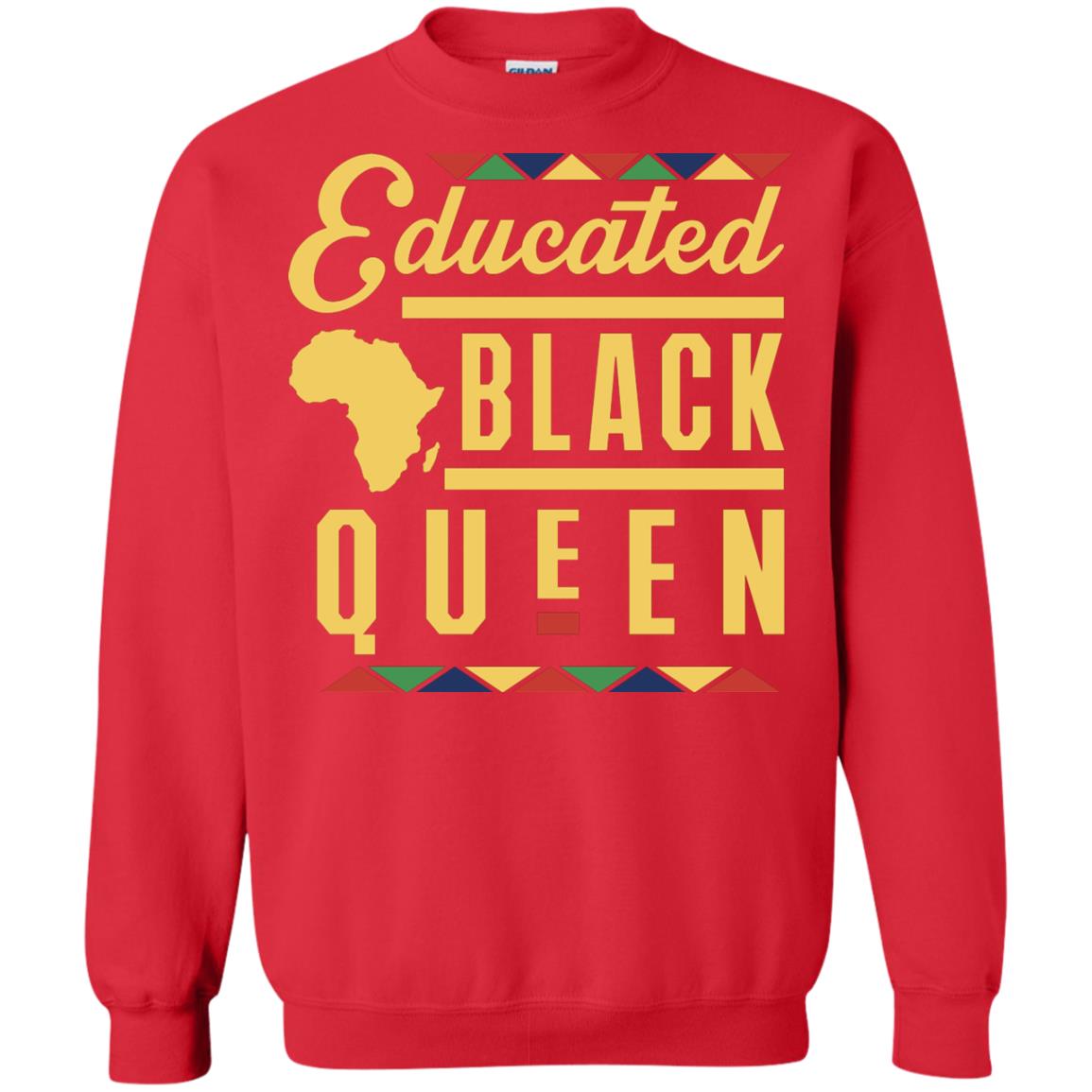 African American T-shirt Educated Black Queen Red
