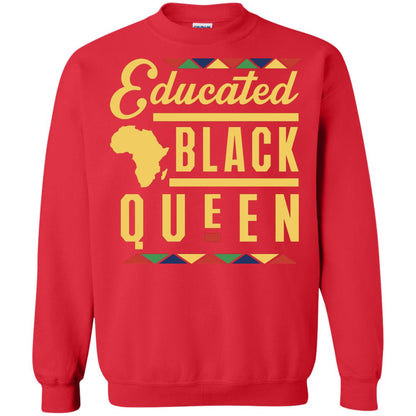 African American T-shirt Educated Black Queen Red