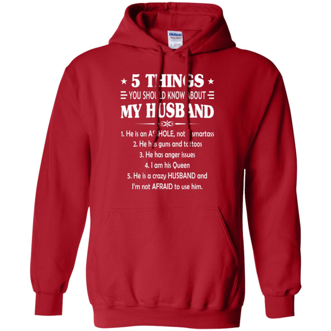 Wife T-shirt 5 Things You Should Know About My Husband Red