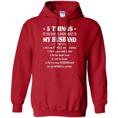 Wife T-shirt 5 Things You Should Know About My Husband Red