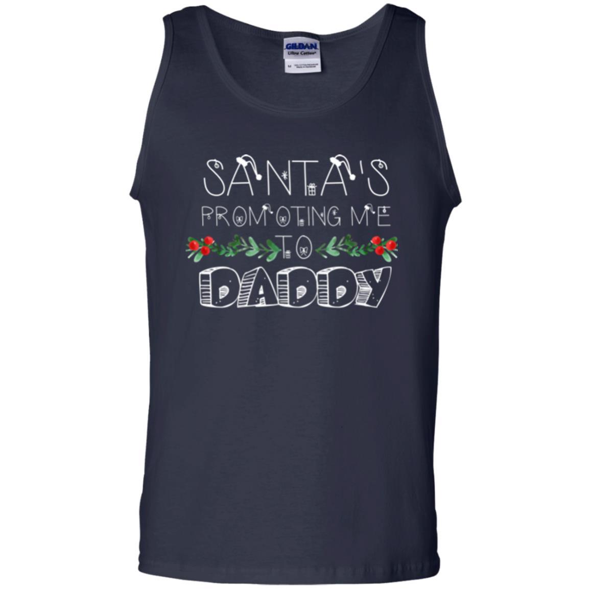 Family Christmas T-shirt Santa's Promoting Me To Daddy Navy