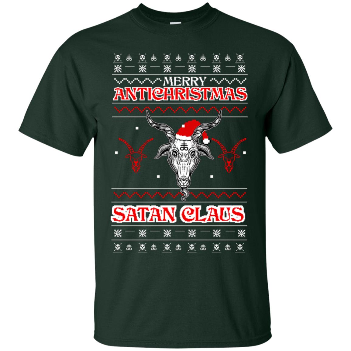 Merry Antichristmas Satan Claus Gift Shirt Forest