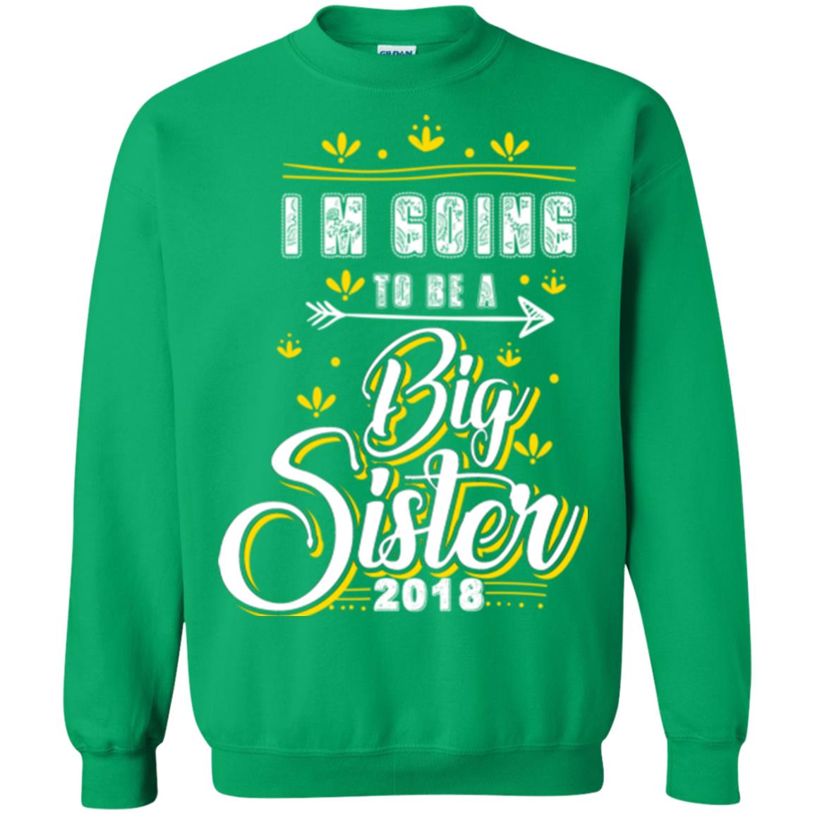 Family T-shirt I'm Going To Be A Big Sister 2018 Irish Green