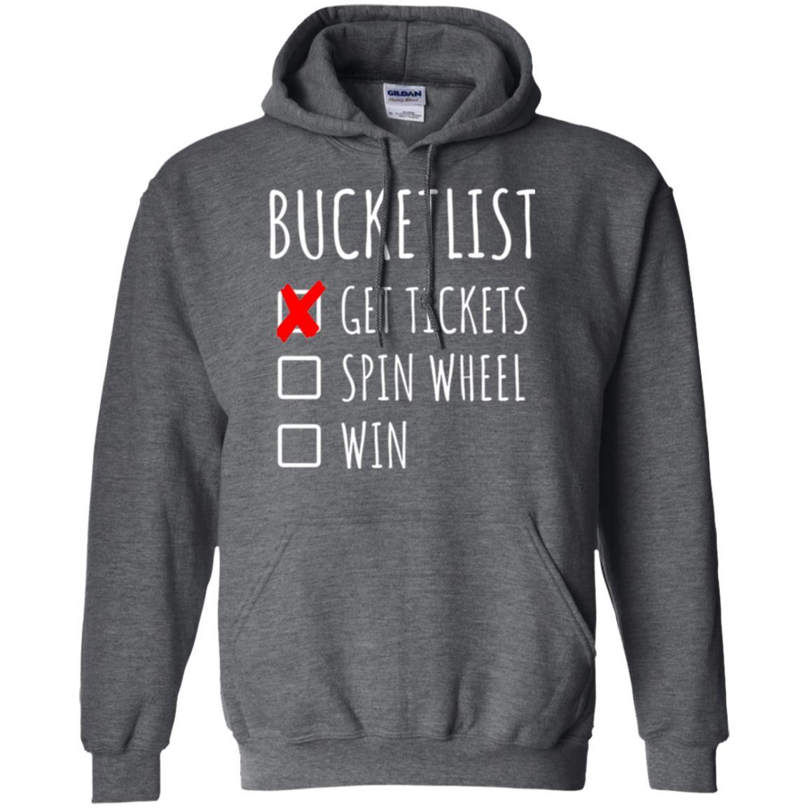 Game Show T-shirt Bucket List Spin Wheel Win Dark Heather