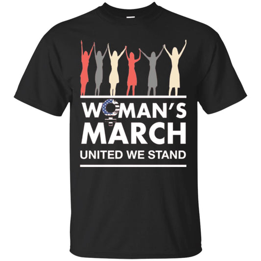 Women's March United We Stand Hot 2017 Women's Right T-shirt Black