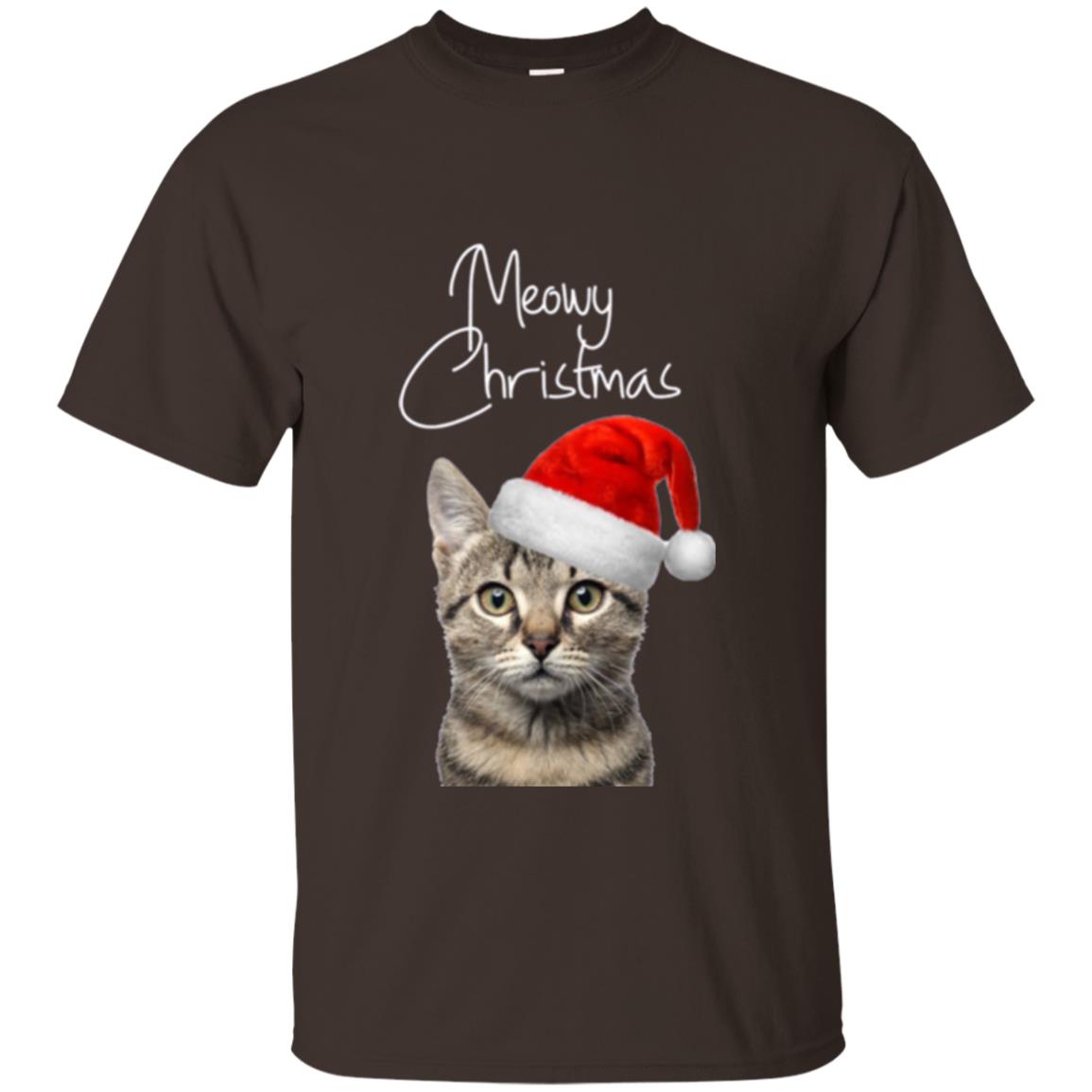 Cat Lovers T-shirt Merry Christmas Dark Chocolate