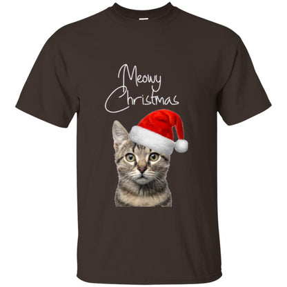 Cat Lovers T-shirt Merry Christmas Dark Chocolate