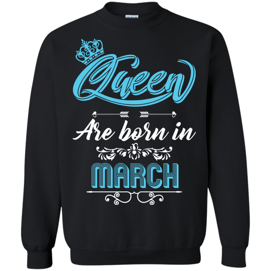 Brithday T-Shirt Queen Are Born In March Black