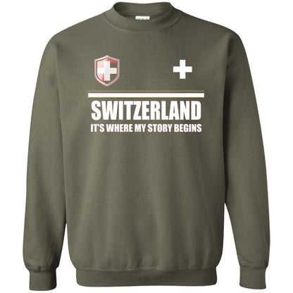 Switzerland Flag T-shirt Military Green