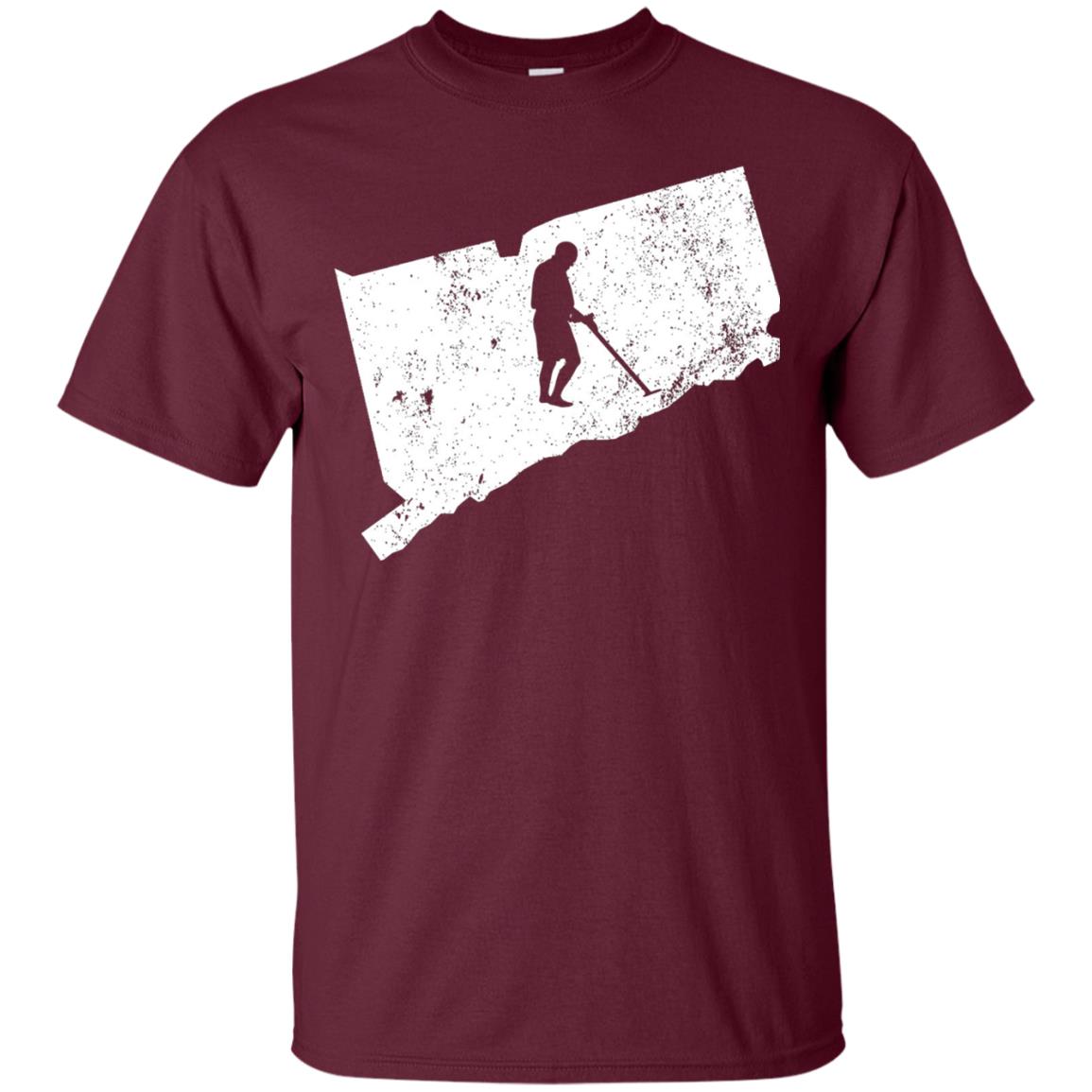 Connecticut Metal Detector Shirt Geocaching Swag Maroon