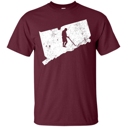 Connecticut Metal Detector Shirt Geocaching Swag Maroon